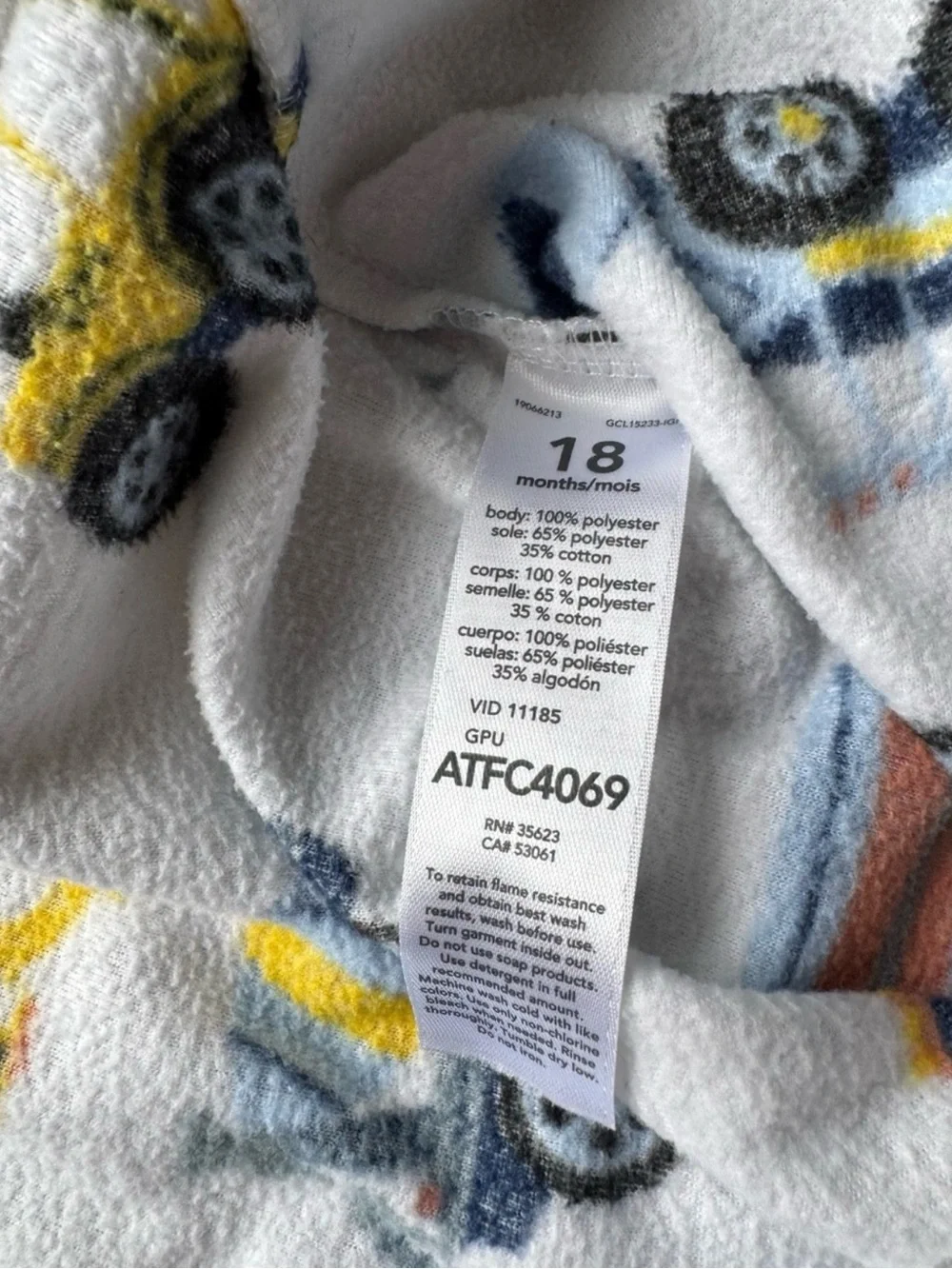 Carter’s 18M Construction Vehicle Fleece Footed Pajamas